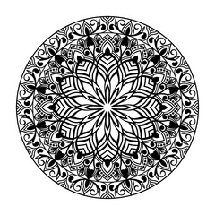 Mandala Motif Coloring Page or Book for KDP. Vector Mandala, Floral, Flower, Oriental and Outline. white background.