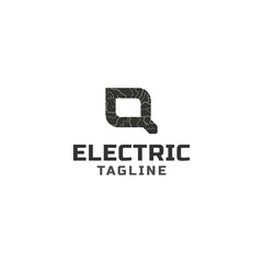 Letter Q Electricity Logo Vector Design