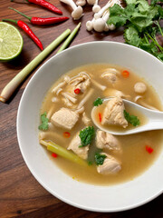 Thai spicy soup with chicken