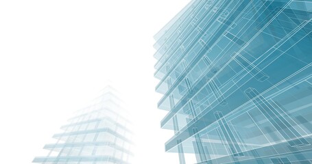 Fototapeta na wymiar Modern architecture digital background 3d illustration
