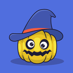 Jack o lantern use witch hat illustration
