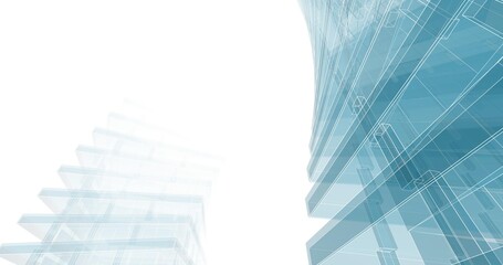 Modern architecture digital background 3d illustration