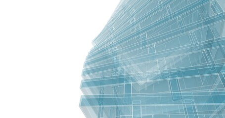 Modern architecture digital background 3d illustration