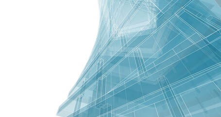 Modern architecture digital background 3d illustration