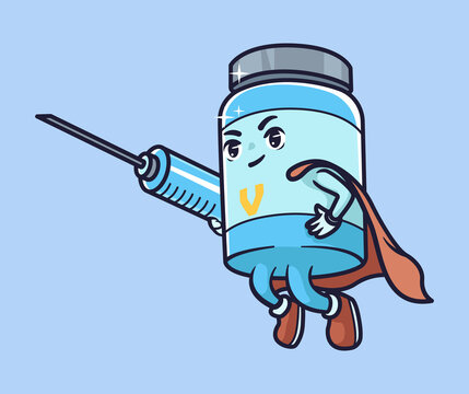 Vaccine hero character vector illustration