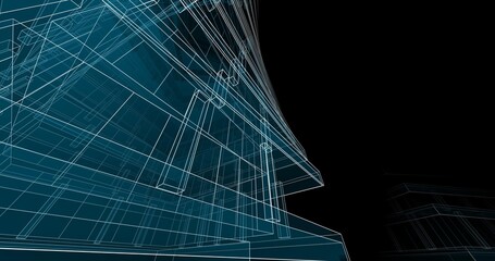 Modern architecture digital background 3d illustration