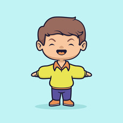 Cute happy boy vector illustration