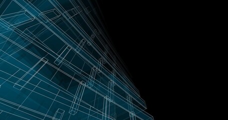 Modern architecture digital background 3d illustration