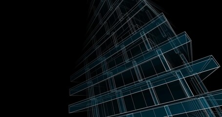 Fototapeta premium Modern architecture digital background 3d illustration