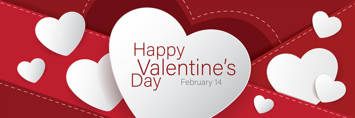 happy valentine's day banner design.  vector illustration