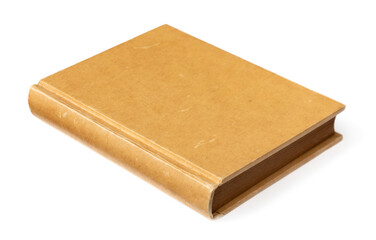 One kraft notebook isolated on white background