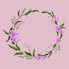 Vector floral arrangements. Flowers wreath isolated. 