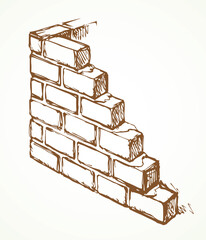 Brick wall. Vector drawing pattern