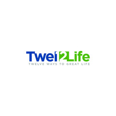 Twelve Life icon. 12 Number Logo design. Vector Illustration.