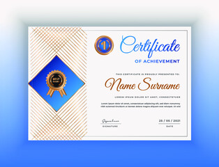 Fototapeta premium certificate of achievement modern abstract decorative design templates