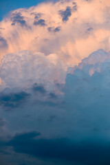 Obraz premium Stormy weather. Dramatic sunset sky with storm clouds. Colorful dramatic sky.