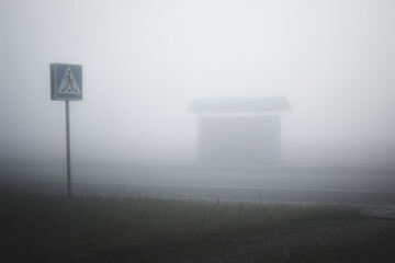 very early walk in heavy fog	
