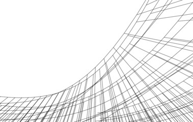 Modern architecture digital background 3d illustration