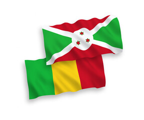Flags of Burundi and Mali on a white background