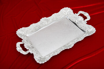 Antique silver tray is decorative and stylish