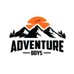Adventure Mountain Camping Logo Vector Isolated