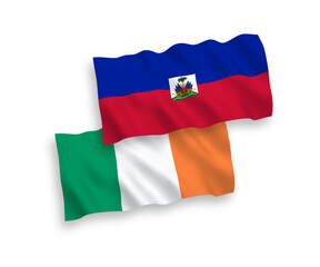 Flags of Ireland and Republic of Haiti on a white background