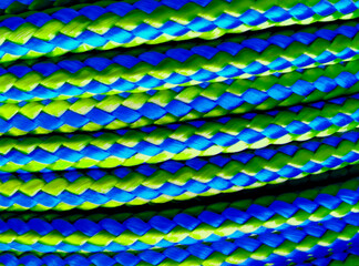  blue and green rhombus weft rope texture