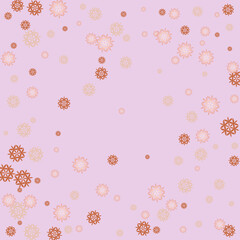 Snow frost effect on pink background. Vector Abstract bright white shimmer lights and snowflakes.
