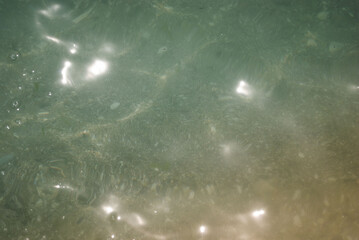 Blurred background. Sea. Sandy bottom.