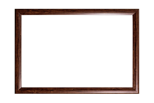 On a white background photo frame made of wood, isolated, blank for inserting images, photos