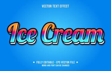 Editable vector text effect style gradient color