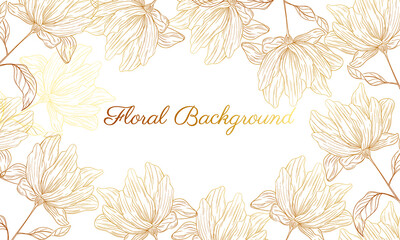 beautiful decorative hand drawn wedding golden floral background