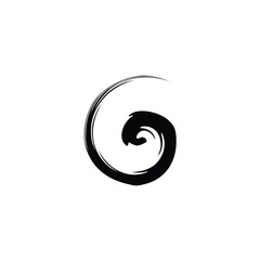 brush grunge initial letter g swirl logo design vector illustration - obrazy, fototapety, plakaty