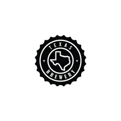 beer pint Texas brewery stamp label sticker logo design vector illustration
