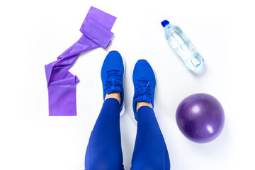 Young athlete woman preparing for sports in the gym