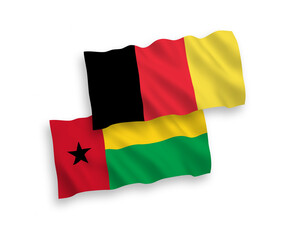 Flags of Belgium and Republic of Guinea Bissau on a white background