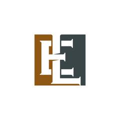 Letter E and L, EL, LE icon. Vintage Logo design. Vector Illustration.