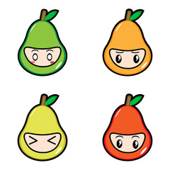 Pear Fruit Mixed Colors Mask