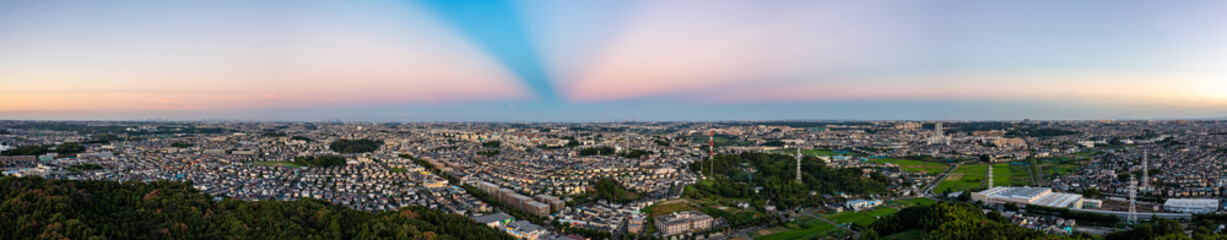 ダイナミックなパノラマ夕景