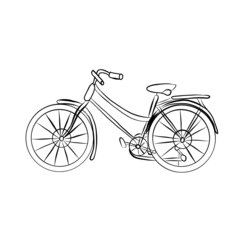Fototapeta na wymiar transport white retro bike, retro bike, white bike, movement, delivery