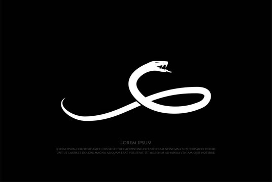 Initial Letter S Snake Cobra Viper Mamba Python Anaconda Logo Design Vector