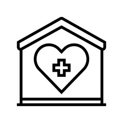 home care service line icon vector. home care service sign. isolated contour symbol black illustration