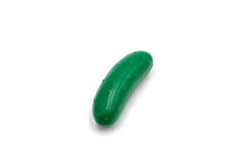 Isolated photo of a plastic cucumber toy