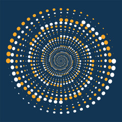 Glowing Halftone Dots Circle, Auxiliary Graphic Elements for Designs, Abstract Vector Background