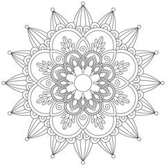 Leaf Flower Petal Coloring Mandala Art Simple Graphic Shape Vector Floral Oriental Outline Vintage Decorative Elements Pattern Illustration Islam Arabic Indian Turkish Mystic Religion Morals Lotus
