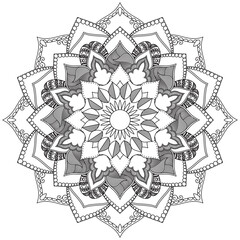 Leaf Flower Petal Coloring Mandala Art Simple Graphic Shape Vector Floral Oriental Outline Vintage Decorative Elements Pattern Illustration Islam Arabic Indian Turkish Mystic Religion Morals Lotus