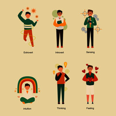 simple colour illustration of personality character