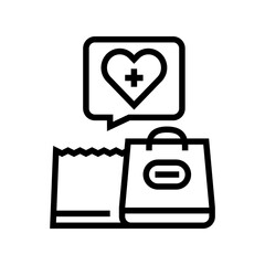 grocery shopping homecare service line icon vector. grocery shopping homecare service sign. isolated contour symbol black illustration