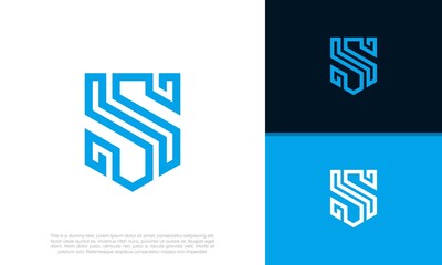 Abstract Initial logo vector. Initials S logo design. Innovative high tech logo template