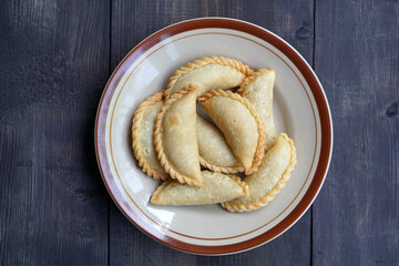Indonesian Fried Pastry with Chicken  Veggie Filling called 